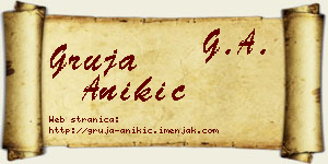 Gruja Anikić vizit kartica